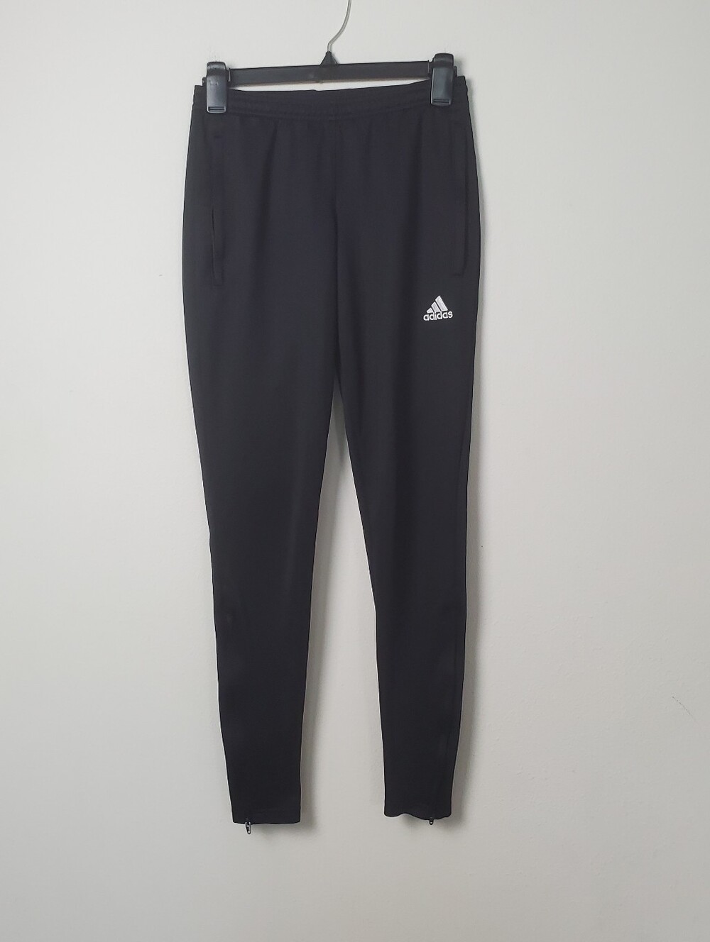 Adidas Women's Black Athletic Track Pants Zipped Pockets Size XS Climalite
